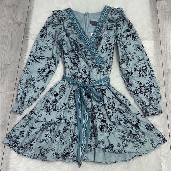 Anthropologie Ruffle Wrap Mini Dress - Picture 4 of 12